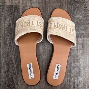 Auth.✅ NWOB Steve Madden “Knox” Slides in “Saint Tropez” Size 9.5✨